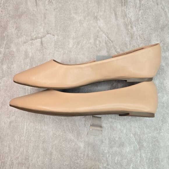 Minimalist Ballet Flats Size 11 Tan Pointed Toe Comfort Dressy Ballerina Shoes - Picture 6 of 11